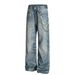 Men's Clothing And Women's High End Retro Digital Printing Chain Design Men's Loose Jeans_mkmklike.com
