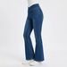 Cross-waist Knitted Flared Jeans Women, High-waisted, Slimming, Stretchy, Fitted, With A Nice Drape, Fashionable Long_mkmklike.com
