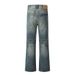 Distressed Washed Denim American High Street Punk Ins Loose Casual Wide Leg Men's Flared Pants_mkmklike.com