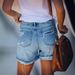 Women's Clothing Street Fashionista Ripped Straight Pants Women's Wide Leg Denim Shorts_mkmklike.com