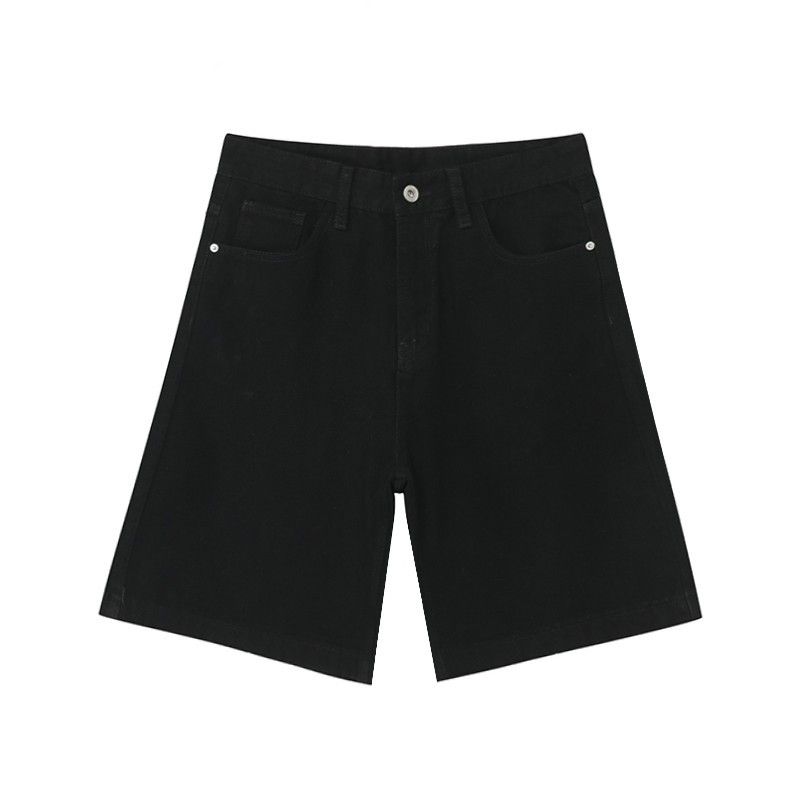 Men's Vintage Washed Denim Shorts – Slim Fit Mid-Thigh Casual Cargo Shorts With Distressed Details (Black/Muddy Grey/Light Blue, S-XXXL)_mkmklike.com