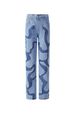 "Vintage Washed Distressed Patchwork Jeans For Men – Blue Denim With Embroidered Patches, Baggy Straight Fit | 90s Hip-Hop & Streetwear Vibe"_mkmklike.com