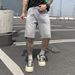 Men's Trendy Straight Leg Denim Shorts Sky Gray Premium Washed Casual Five Point Loose Fit 2025_mkmklike.com