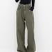 Vintage American Style Relaxed Fit Cargo Jeans For Men - Military Green Straight Leg Denim Pants With Streetwear Vibe_mkmklike.com