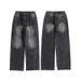 Men's Clothing Retro High Street Jeans For Men And Women Washed And Distressed Loose Wide Leg Straight Leg High Street Pants_mkmklike.com