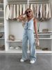 K New Sleeveless Lace Up Vest, Lace Up Wide Leg Jeans, Fashionable Denim Suit For Women_mkmklike.com