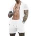 Men's hollowed out perspective cool casual thin men's short sleeved shorts set_mkmklike.com