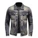 Men's Vintage Denim Jacket With Multiple Pockets, Slim Fit Casual Coat, Retro Washed Cotton Trucker Jacket For Men_mkmklike.com