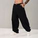 Plus Size Men's Stretchy Loose Straight Leg Jeans Style Long Pants_mkmklike.com