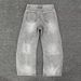 Men's Grey Distressed Denim Jeans Retro Loose Fit High Waist Straight Leg Casual Pants For Spring Autumn_mkmklike.com