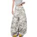 Men's Clothing Retro Multi Pocket Korean Retro Multi-Pocket Camouflage Cargo Jeans For Men - Loose Fit Wide Leg Banana Scythe Pants In Camo Grey_mkmklike.com
