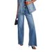 raw edge jeans for women high-waisted wide-leg trousers loose washed jeans_mkmklike.com