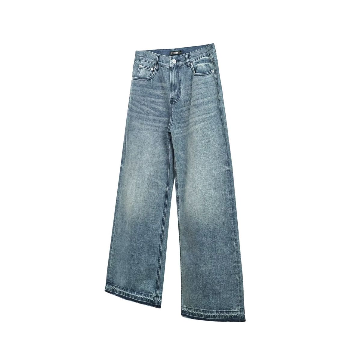 Vintage Loose Fit Low-Rise Wide Leg Jeans For Teens, Straight-Leg Dragging Denim Pants For Men, Casual Streetwear_mkmklike.com