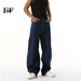 Men's Clothing Simple Wide Leg 3D Curved Washed Jeans Casual Trendy_mkmklike.com