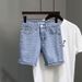 Men's Lightweight Summer Denim Shorts American Style Trendy Versatile Luxury Straight Leg Five Point Pants_mkmklike.com