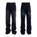 Vintage Washed Grey Flared Jeans – Cleanfit Stretch Denim With Frayed Hem (S-XL)_mkmklike.com