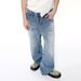 Men's Clothing Summer New Products Retro White Washed Pattern Design Drape Straight Jeans_mkmklike.com