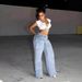 Women's Classic Straight-Leg Jeans – Vintage Washed Blue Denim With Patchwork Accents, Comfort Stretch, Mid-Rise Fit (S-Xxl)_mkmklike.com