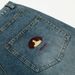 American Street Style Bear Embroidery Straight-Leg Jeans For Men With Design Sense, Rolled Hem, Color-Block Plaid_mkmklike.com