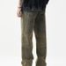 Retro Yellow Mud Dyed Harem Jeans For Men Loose Straight Leg Casual Long Trousers Spring Autumn Trendy Versatile_mkmklike.com