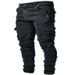 Men's Utility Cargo Jeans – High-Street Washed Denim, Multi-Pocket Workwear Pants (S-3xl, Black/Grey/Navy/Light Blue, Slim Tapered Fit)_mkmklike.com