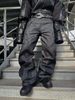 Heavyweight Double-Waistband Denim Jeans – Vintage Washed Carpenter Pants With Asymmetrical Cut (Unisex Workwear, Relaxed Fit, Button Fly)_mkmklike.com