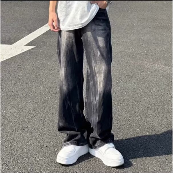 American Classic Vibe Jeans Men's Trendy High Street Style, Stylish And Sophisticated, Loose Wide Leg Straight Leg Pants With A Great Drape, Suitable For Cross Border Trade._mkmklike.com