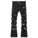 Men's Clothing High End Slim Fit Flared Jeans For Men Casual Black Trousers Style Stretchy Luxury Embroidered Teenagers_mkmklike.com