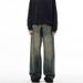 Men's American Retro High Street Loose Straight Leg Jeans Trendy Cleanfit Wide Leg Trousers For Spring Floor Length_mkmklike.com