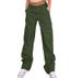 Women's Clothing Street Fashion Multi Pocket Workwear Straight Trousers High Waist Slimming Loose Khaki Jeans_mkmklike.com