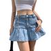 Women's Clothing Half Length Denim Skirt Sexy Two Piece Stretch Denim Skirt_mkmklike.com