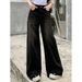 Vintage Washed Women's Jeans - Relaxed Fit High Waist Straight Leg Denim Pants For Casual Streetwear_mkmklike.com