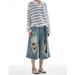 Retro High Street Ripped Denim Capri Pants Loose Fit Summer 7/8 Length For Men And Women Trendy Cotton Mid Waist Black Blue_mkmklike.com