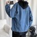Washed Denim Men's European And American Hiphop Trendy Brand High Street Lapel Jacket Loose Multi-Pocket Workwear Top_mkmklike.com
