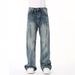 Men's Clothing Retro Distressed Colored Flared Casual Jeans_mkmklike.com
