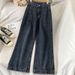 Women's Clothing Slim Straight High Waist Jeans For Women Niche Design Loose And Thin Hong Kong Style Spring And Autumn_mkmklike.com