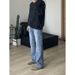 Men's Clothing Retro Light Blue Washed Distressed Vintage Style Flared Cleanfit Jeans For Men_mkmklike.com