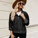 Trendy Slim-Fit Washed Denim Jacket For Women - Short Length, Removable Hood, Streetwear Style_mkmklike.com