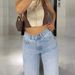 Women's Clothing Ripped Jeans Women's High Waist Straight Casual Pants Light Blue_mkmklike.com