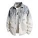 2025 Spring Trend Tie Dye Gradient Shirt Collar Denim Men's New Loose High Street Fashion Casual Jacket_mkmklike.com