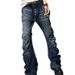 Men's Autumn Washed Straight Leg Jeans Casual Loose Fitting Long Pants Trendy New Denim Trousers_mkmklike.com