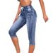 Women's High Waist Stretch Jeans Distressed Denim Shorts With Drawstring Elastic Waist Comfortable Cotton Spandex_mkmklike.com