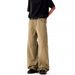 Men's Clothing Retro Deconstructed Reversible Casual Cargo Pants For Men – American Cleanfit Wide-Leg Oversized Denim Trousers In Khaki_mkmklike.com