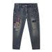 New High-quality Large-size Jeans Men's Elastic Ripped Patch Embroidered Pants Men's Retro Heavy Industry Jeans Men_mkmklike.com