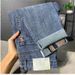 High End Men's Jeans Spring And Autumn New Style All Match Trend Elastic Small Straight Tube Ash Gray Printed Long Trousers Washed Jeans_mkmklike.com