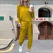 2025 Autumn New Independent European And American Cross-Border Women's Clothing Home Solid Color Casual_mkmklike.com