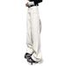 Women's Off-White Straight Leg Jeans High Waist Slimming Wide Leg Pants Casual Cotton Pear Shaped Fit plus Size 2025 New Style_mkmklike.com
