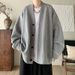 Solid Color Lazy Style Trendy High-end Brand Cardigan Spring And Autumn Loose Casual Jacket Hot Sale Men's Clothing_mkmklike.com
