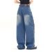 Heavy-Duty Jeans For Men And Women, Vibe Style, Trendy Brand, Distressed Spray Paint, Dirty Ripped Loose Wide-Leg Pants_mkmklike.com
