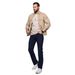 Men's High Waist Flared Jeans - Stretch Denim Wide Leg Trousers With Fleece Lining For Winter_mkmklike.com